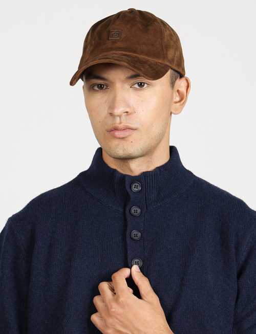 Maglia serafino in lambswool a quattro bottoni |Colore:Blu