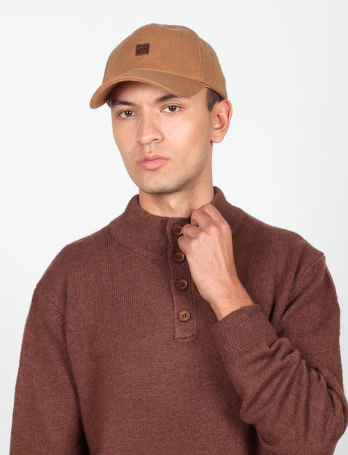 Maglia serafino in lambswool a quattro bottoni |Colore:Moro