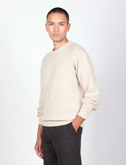 Maglia girocollo in lana lambswool |Colore:Beige
