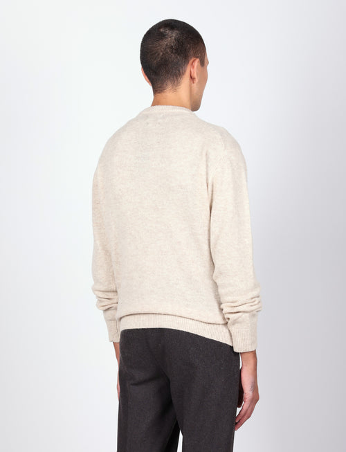 Maglia girocollo in lana lambswool |Colore:Beige