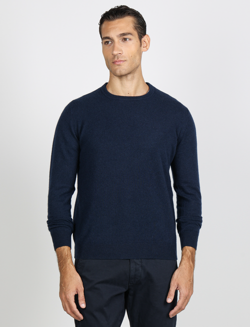 Maglia girocollo 100% cashmere  |Colore:Blu