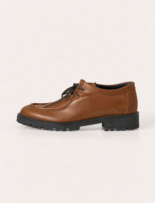 Scarpe stringate in pelle modello ingegnere |Colore:Marrone