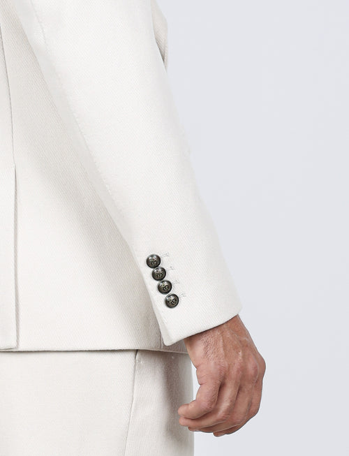 Giacca doppiopetto in misto lana |Colore:Panna