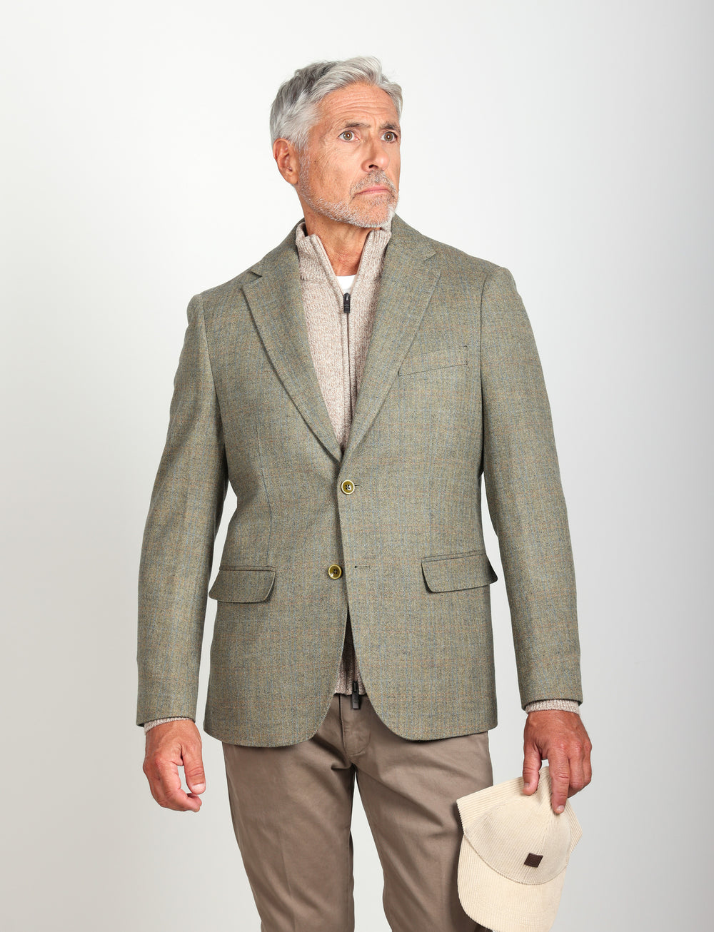 Giacca in misto lana resca check
