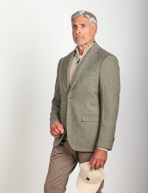 Giacca in misto lana resca check |Colore:Salvia