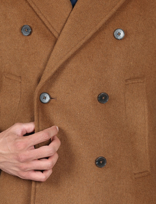 Cappotto doppiopetto in lana misto |Colore:Cammello