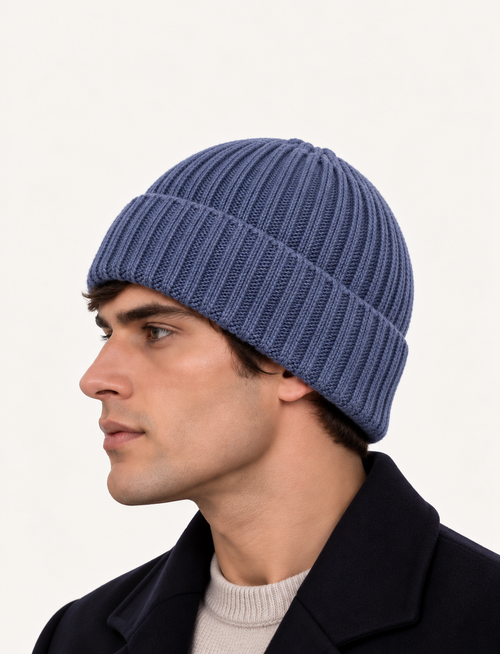 Berretto in puro cashmere 100%|Colore:Azzurro