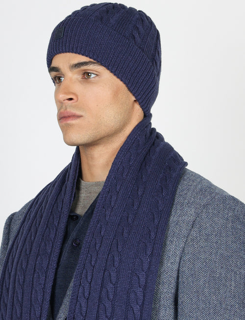 Cappello a trecce in maglia |Colore:Avio