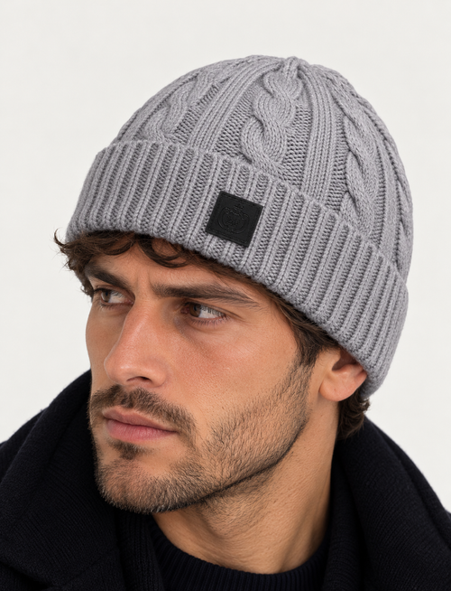 Cappello a trecce in maglia |Colore:Grigio