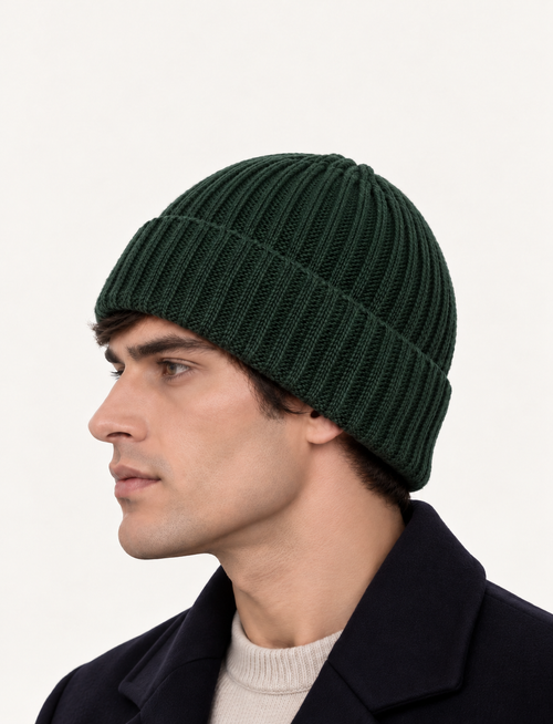Berretto in puro cashmere 100%|Colore:Verde inglese