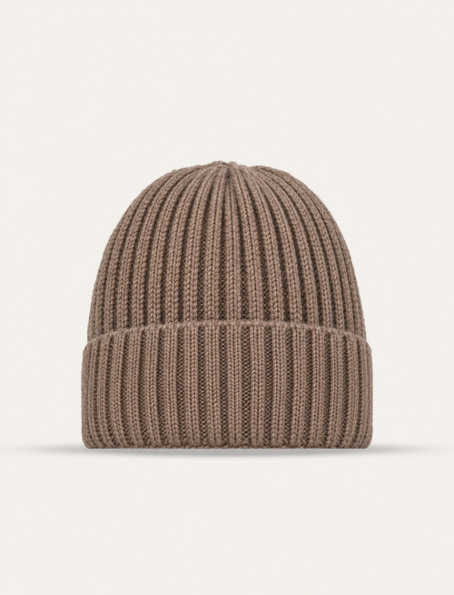 Berretto in puro cashmere 100%|Colore:Fango