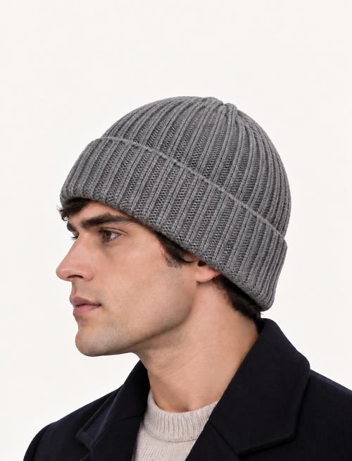Berretto in puro cashmere 100%|Colore:Grigio