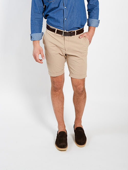 Embossed cotton Bermuda shorts