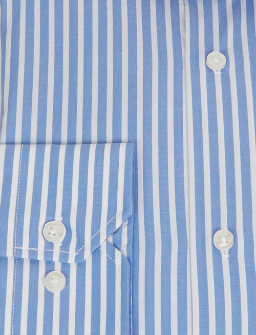 Camicia regular a righe larghe in cotone_Luigi Fusaro