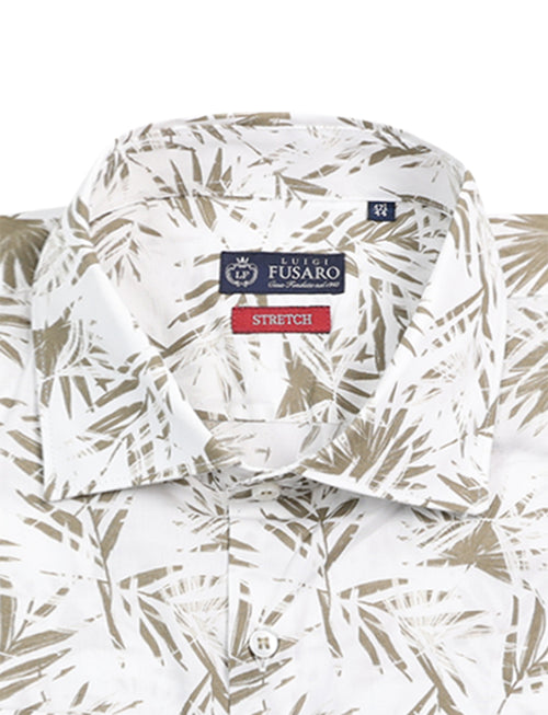 Camicia disegno floreale in cotone stretch_Luigi Fusaro